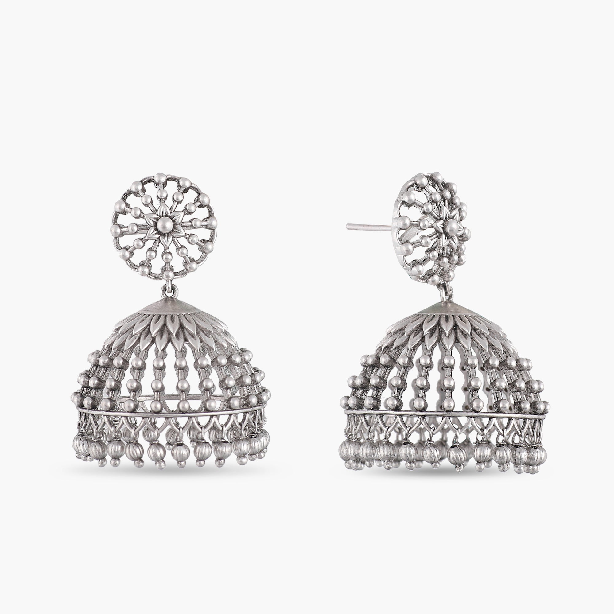 Polki - Enamel oxidized silver Jhumka Earrings - 5 designs – Simpliful  Jewelry